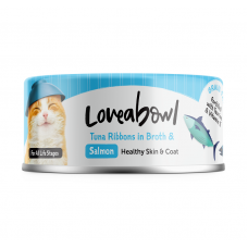 Loveabowl Grain-Free Tuna Ribbons in Broth With Salmon 70g 